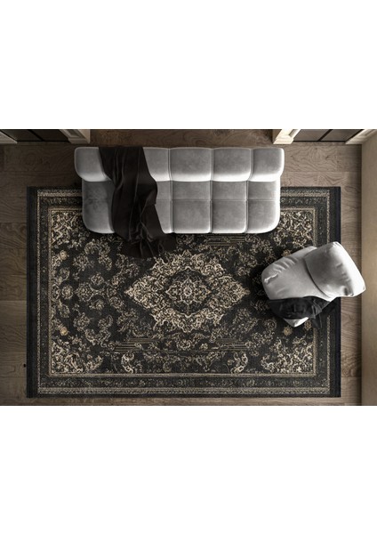 Göbekli Siyah Pamuk Kare Modern Desenli Pamuk Makinada Yıkanabilir Hav Toz Vermez Leke Tutmayan Kaymaz Taban Dijital Makine Baskı Salon Yolluk Mutfak Halı fiyatları