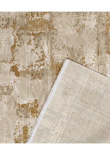 Khammam Modern Bej Akrilik Dikdörtgen Modern Desenli Akrilik Hav Vermeyen Leke Tutmayan Kolay Temizlenen Yumuşak Makine Salon Yolluk Mutfak Halı modelleri