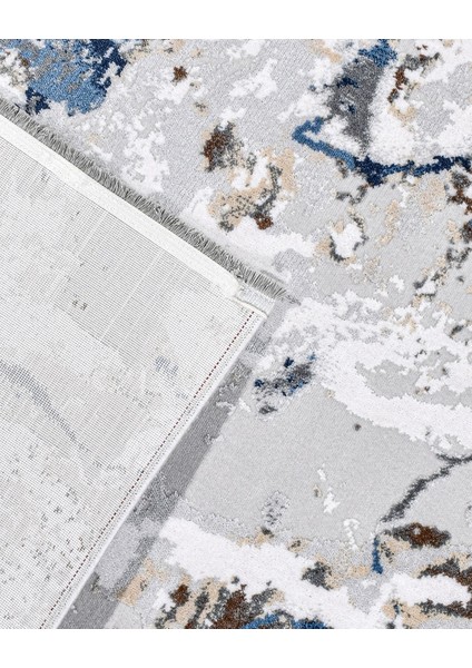 Abysmal Lacivert Mermer Etnik Modern Desenli Akrilik Hav Vermeyen Leke Tutmayan Kolay Temizlenen Yumuşak Makine Salon Yolluk Mutfak Halı modelleri