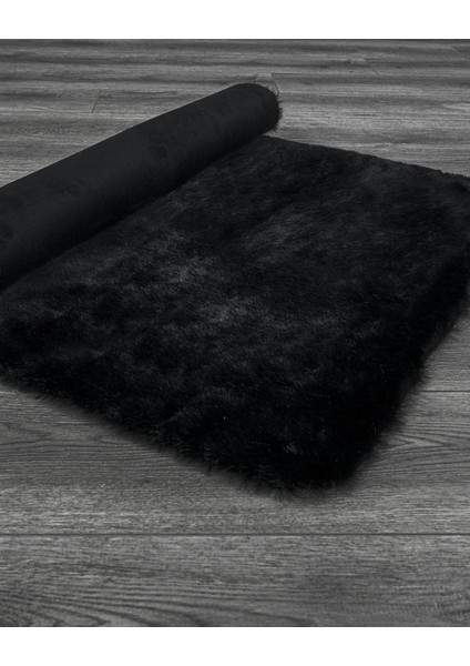 Tripp Düz Siyah Polyester Dikdörtgen Modern Desenli Akrilik Hav Vermeyen Leke Tutmayan Kolay Temizlenen Yumuşak Makine Salon Yolluk Mutfak Halı modelleri