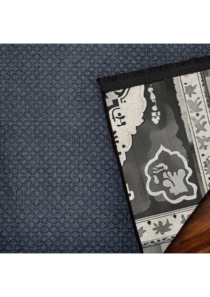 Göbekli Antrasit Pamuk Dikdörtgen Modern Desenli Pamuk Makinada Yıkanabilir Hav Toz Vermez Leke Tutmayan Kaymaz Taban Dijital Makine Baskı Salon Yolluk Mutfak Halı indirimleri