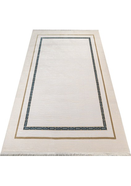 Tumkur Çerçeveli Krem Akrilik Dikdörtgen Modern Desenli Akrilik Hav Vermeyen Leke Tutmayan Kolay Temizlenen Yumuşak Makine Salon Yolluk Mutfak Halı fırsatları