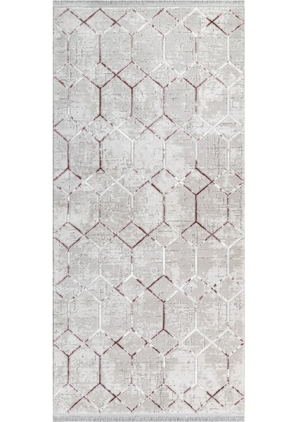 Darcy Geometrik Gri Akrilik Kare Modern Desenli Akrilik Hav Vermeyen Leke Tutmayan Kolay Temizlenen Yumuşak Makine Salon Yolluk Mutfak Halı