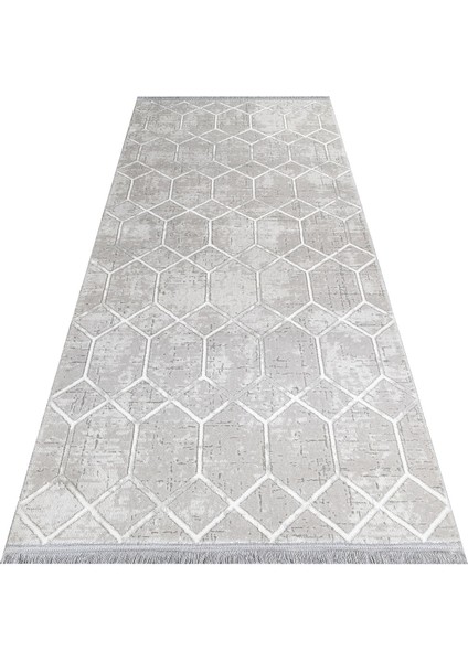 Exmouth Geometrik Gri Akrilik Dikdörtgen Modern Desenli Akrilik Hav Vermeyen Leke Tutmayan Kolay Temizlenen Yumuşak Makine Salon Yolluk Mutfak Halı indirimleri