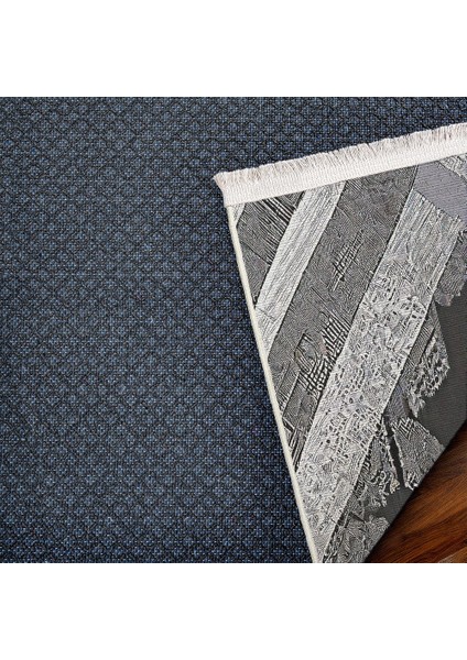 Geometrik Gri Pamuk Dikdörtgen Modern Desenli Pamuk Makinada Yıkanabilir Hav Toz Vermez Leke Tutmayan Kaymaz Taban Dijital Makine Baskı Salon Yolluk Mutfak Halı indirimleri
