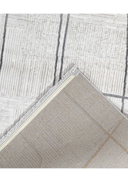 Dima Çizgili Gri Akrilik Dikdörtgen Modern Desenli Akrilik Hav Vermeyen Leke Tutmayan Kolay Temizlenen Yumuşak Makine Salon Yolluk Mutfak Halı fiyatları