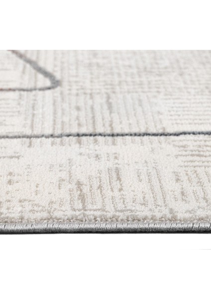 Dima Çizgili Gri Akrilik Dikdörtgen Modern Desenli Akrilik Hav Vermeyen Leke Tutmayan Kolay Temizlenen Yumuşak Makine Salon Yolluk Mutfak Halı modelleri