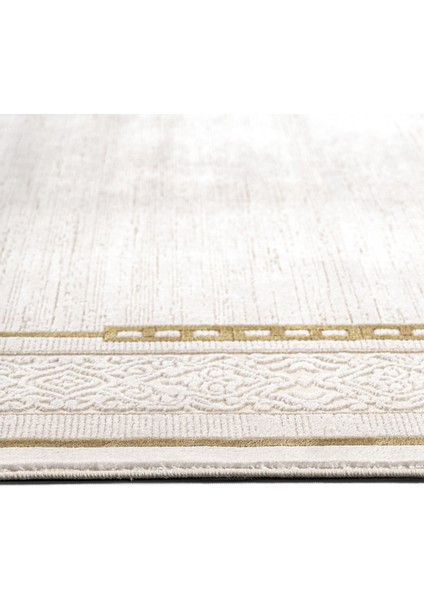 Palanpur Çerçeveli Beyaz Akrilik Dikdörtgen Modern Desenli Akrilik Hav Vermeyen Leke Tutmayan Kolay Temizlenen Yumuşak Makine Salon Yolluk Mutfak Halı fiyatları