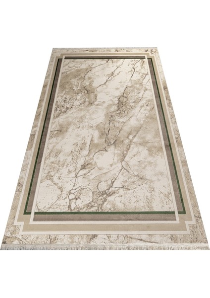 Farah Çerçeveli Bej Akrilik Dikdörtgen Modern Desenli Akrilik Hav Vermeyen Leke Tutmayan Kolay Temizlenen Yumuşak Makine Salon Yolluk Mutfak Halı fırsatları