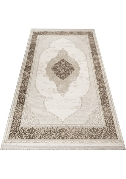 Yasmina Klasik Krem Akrilik Dikdörtgen Modern Desenli Akrilik Hav Vermeyen Leke Tutmayan Kolay Temizlenen Yumuşak Makine Salon Yolluk Mutfak Halı fırsatları