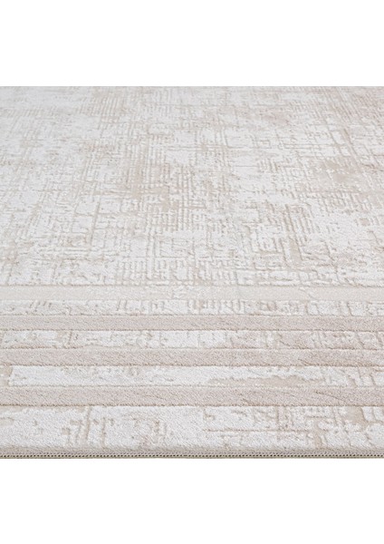 Elsan Çerçeveli Bej Örgü Dikdörtgen Modern Desenli Akrilik Hav Vermeyen Leke Tutmayan Kolay Temizlenen Yumuşak Makine Salon Yolluk Mutfak Halı fırsatları