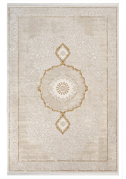 Malout Klasik Krem Akrilik Dikdörtgen Modern Desenli Akrilik Hav Vermeyen Leke Tutmayan Kolay Temizlenen Yumuşak Makine Salon Yolluk Mutfak Halı