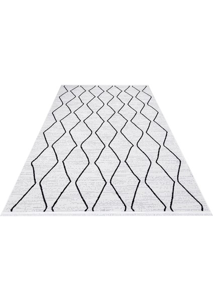 Peacack Gri Geometrik Etnik Modern Desenli Hav Vermeyen Leke Tutmayan Kolay Temizlenen Yumuşak Makine Salon Yolluk Mutfak Halı fırsatları