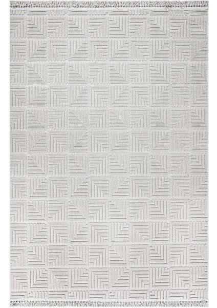 Ecewsk Geometrik Gri Mikrofiber Dikdörtgen Modern Desenli Akrilik Hav Vermeyen Leke Tutmayan Kolay Temizlenen Yumuşak Makine Salon Yolluk Mutfak Halı