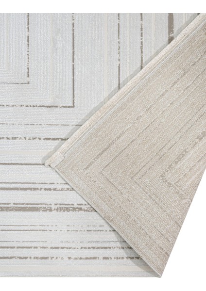 Whisper Çerçeveli Krem Mikrofiber Dikdörtgen Modern Desenli Akrilik Hav Vermeyen Leke Tutmayan Kolay Temizlenen Yumuşak Makine Salon Yolluk Mutfak Halı indirimleri