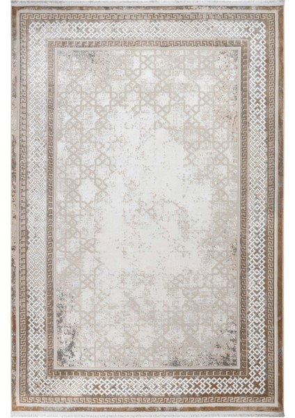 La Spezia Çerçeveli Vizon Mikrofiber Dikdörtgen Modern Desenli Akrilik Hav Vermeyen Leke Tutmayan Kolay Temizlenen Yumuşak Makine Salon Yolluk Mutfak Halı