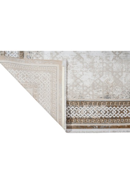 La Spezia Çerçeveli Vizon Mikrofiber Dikdörtgen Modern Desenli Akrilik Hav Vermeyen Leke Tutmayan Kolay Temizlenen Yumuşak Makine Salon Yolluk Mutfak Halı fırsatları