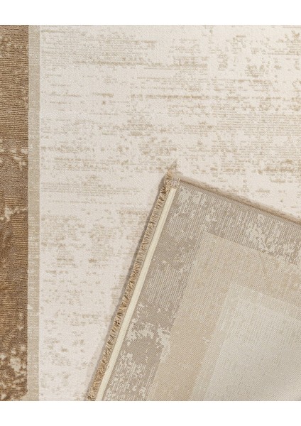 Ponda Çerçeveli Bej Akrilik Dikdörtgen Modern Desenli Akrilik Hav Vermeyen Leke Tutmayan Kolay Temizlenen Yumuşak Makine Salon Yolluk Mutfak Halı modelleri