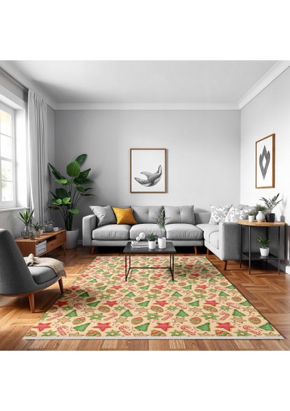 Figürlü Kırmızı Pamuk Daire Modern Desenli Pamuk Makinada Yıkanabilir Hav Toz Vermez Leke Tutmayan Kaymaz Taban Dijital Makine Baskı Salon Yolluk Mutfak Halı fiyatları