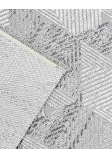 Phoenix Gri Geometrik Etnik Modern Desenli Akrilik Hav Vermeyen Leke Tutmayan Kolay Temizlenen Yumuşak Makine Salon Yolluk Mutfak Halı fırsatları