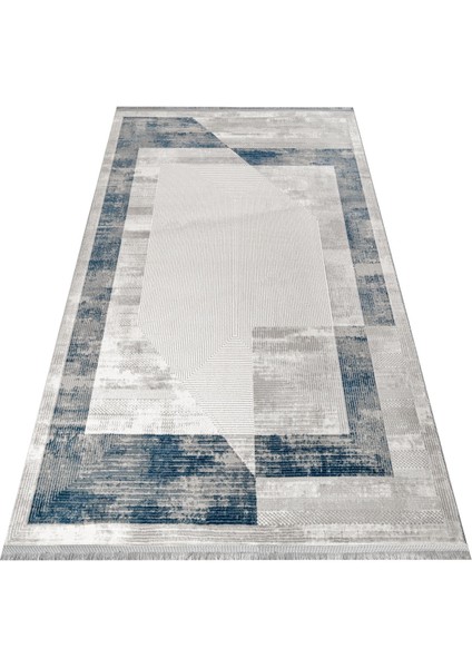 Ghina Modern Mavi Akrilik Dikdörtgen Modern Desenli Akrilik Hav Vermeyen Leke Tutmayan Kolay Temizlenen Yumuşak Makine Salon Yolluk Mutfak Halı fırsatları