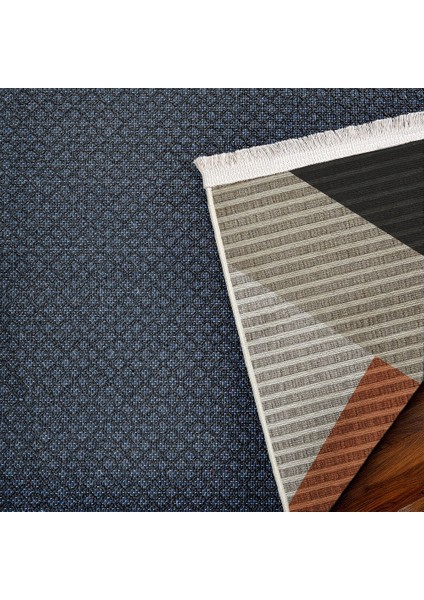 Geometrik Turuncu Pamuk Kare Modern Desenli Pamuk Makinada Yıkanabilir Hav Toz Vermez Leke Tutmayan Kaymaz Taban Dijital Makine Baskı Salon Yolluk Mutfak Halı fırsatları