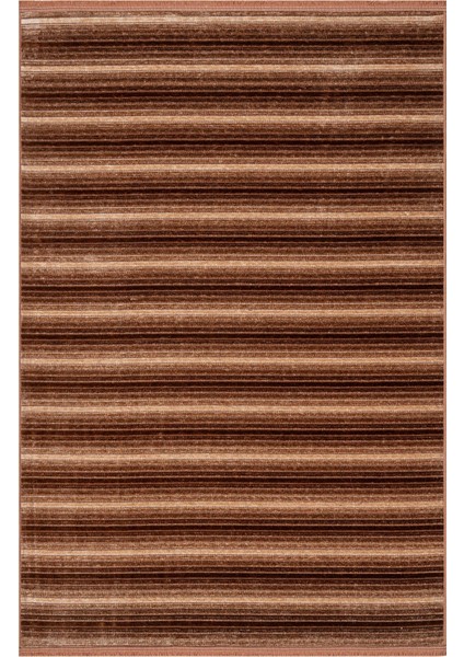 Minionette Çizgili Taba Pamuk Dikdörtgen Modern Desenli Akrilik Hav Vermeyen Leke Tutmayan Kolay Temizlenen Yumuşak Makine Salon Yolluk Mutfak Halı