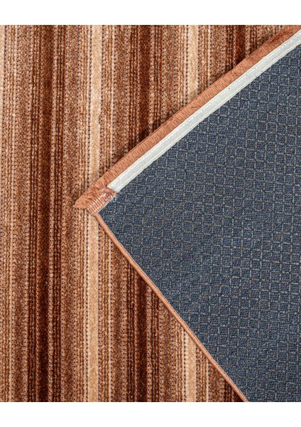 Minionette Çizgili Taba Pamuk Dikdörtgen Modern Desenli Akrilik Hav Vermeyen Leke Tutmayan Kolay Temizlenen Yumuşak Makine Salon Yolluk Mutfak Halı indirimleri