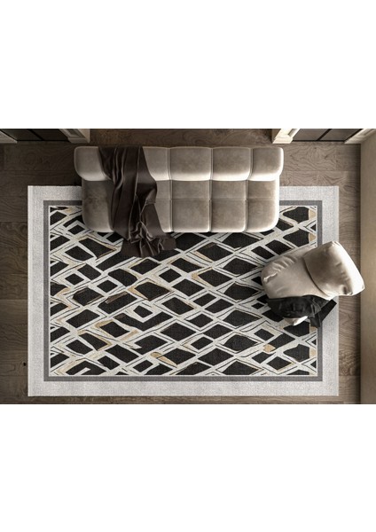 Geometrik Siyah Pamuk Dikdörtgen Modern Desenli Pamuk Makinada Yıkanabilir Hav Toz Vermez Leke Tutmayan Kaymaz Taban Dijital Makine Baskı Salon Yolluk Mutfak Halı modelleri