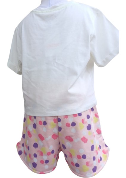 Kız Çocuk İkili Takım Baskılı T-Shirt+Desenli Şortlu modelleri