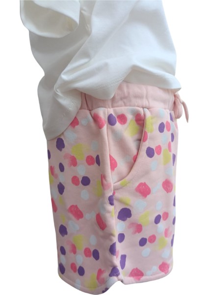 Kız Çocuk İkili Takım Baskılı T-Shirt+Desenli Şortlu fırsatları