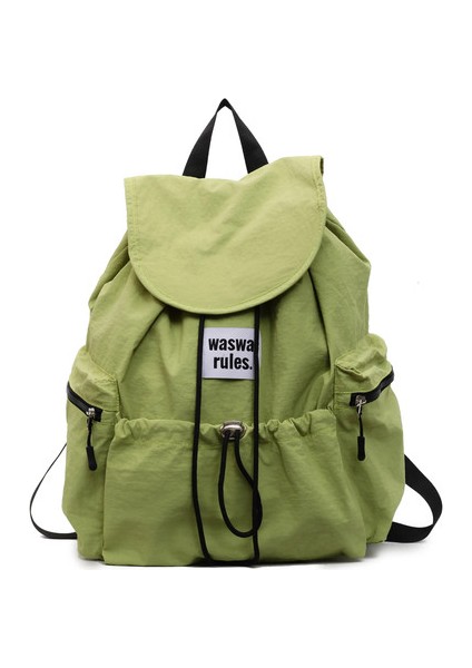 Yeni Sınırlar Arası Şık Şık Drawstring Çift Omuzlu Sırt Çantası-Büyük Kapasiteli Seyahat Sporları Çift Sırt Çantası (F Renk Için: Yeşil/boyut: 15 Inç (Yurt Dışından)