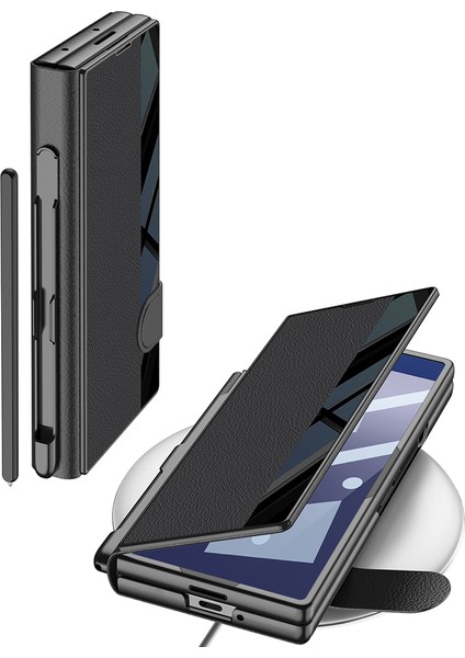 Samsung Galaxy Z Fold 7 Kılıf Kamera Korumalı Zore Kıpta Aynalı Kalem Bölmeli Fest Kapak modelleri