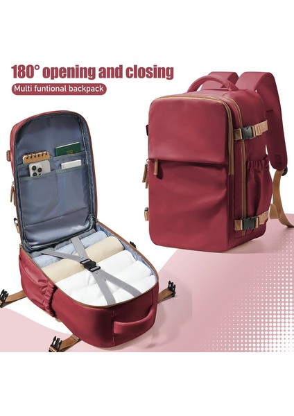 Seyahat Sırt Çantası Wizzair 40X30X20 Kısa Mesafe Bagaj Erkekleri Taşınıyor Erkekler Sırt Çantası Kadın Şık Kabin Çantası Defter Sırt Çantası Laptopcolor: Kırmızı Şarap (Yurt Dışından)