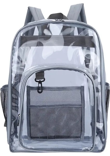 Şeffaf Omuz Çantası Unisex Moda Basit Büyük Kapasiteli Taşınabilir Sırt Çantaları Çok Işlevli Su Geçirmez Erkek Kadın Sırt Çantası Renk: Gri (Yurt Dışından)