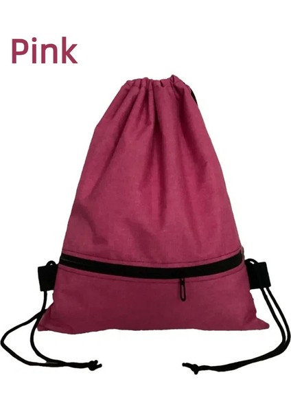Spor, Seyahat ve Günlük Kullanım Renk Için Basit Su Geçirmez Drawstring Çantası: Pembe (Yurt Dışından)