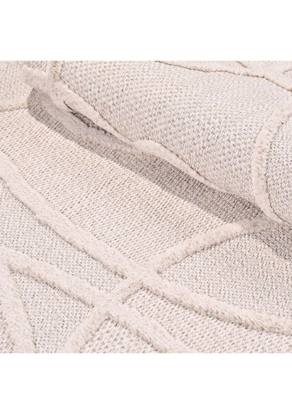 Krem Modern Etnik Desenli Poliproplen Hav Vermeyen Leke Tutmayan Kolay Temizlenen Yumuşak Makine Salon Yolluk Mutfak Halı fırsatları