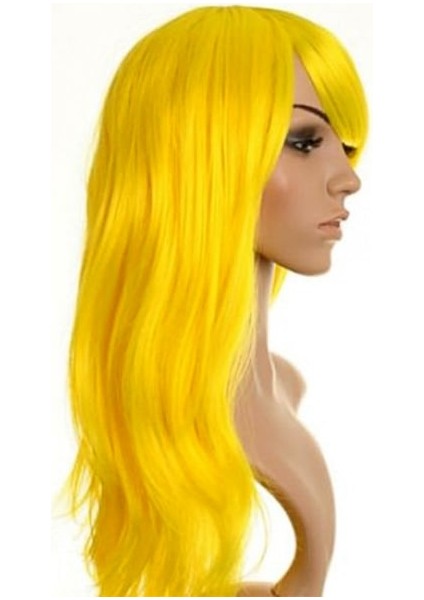 Sarı Renk Uzun Parti Peruğu modelleri