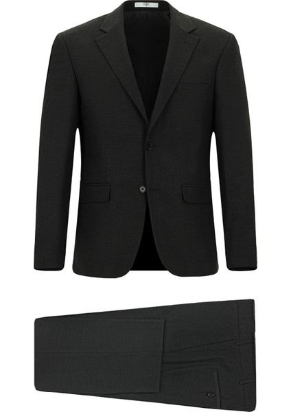 Relaxed Fit Rahat Kesim Yünlü Klasik Takım Elbise