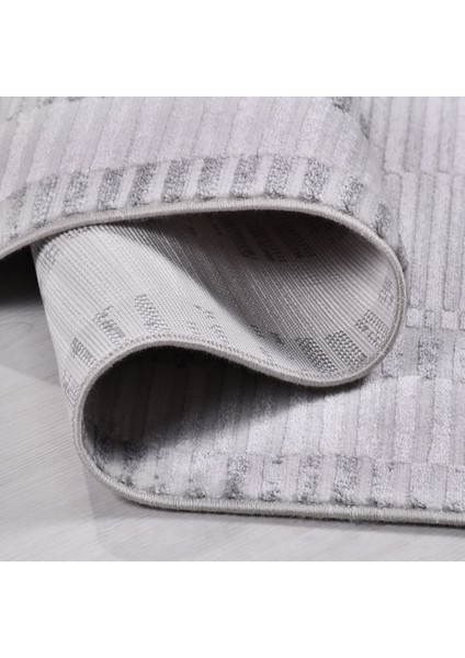 Gri Modern Etnik Desenli Akrilik Hav Vermeyen Leke Tutmayan Kolay Temizlenen Yumuşak Makine Salon Yolluk Mutfak Halı modelleri