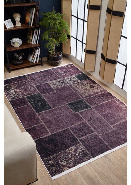 Bialybor Mor Patchwork Etnik Modern Desenli Makinada Yıkanabilir Hav Toz Vermez Leke Tutmayan Kaymaz Taban Dijital Makine Baskı Salon Yolluk Mutfak Halı fiyatları
