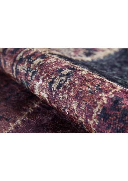 Bielawa Kırmızı Patchwork Etnik Modern Desenli Makinada Yıkanabilir Hav Toz Vermez Leke Tutmayan Kaymaz Taban Dijital Makine Baskı Salon Yolluk Mutfak Halı fırsatları