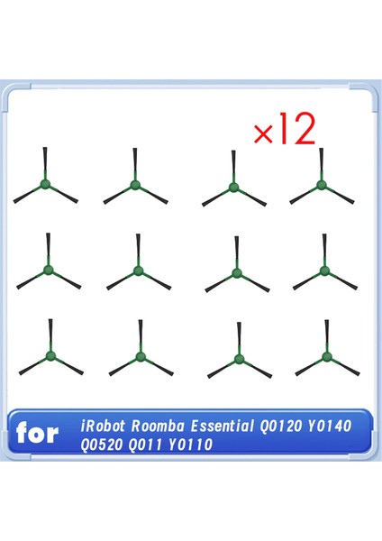 Irobot Roomba Essential Q0120 Y0140 Q0520 Q011 Y0110 Süpürge Aksesuarları Için 12 Adet Yan Fırça (Yurt Dışından)