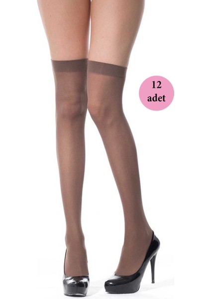12 Adet Mus Kaçmaz Lastikli Çorap 70 Denye 86 Vizon