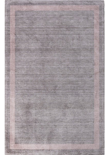 Çerçeveli Antrasit Viskon Dikdörtgen Modern Desenli Akrilik Hav Vermeyen Leke Tutmayan Kolay Temizlenen Yumuşak Makine Salon Yolluk Mutfak Halı