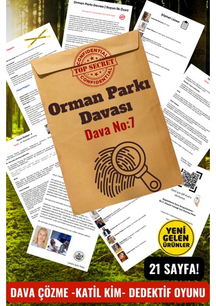 Orman Parkı Davası-Dedektif Oyunu - Çözülmeyen Davalar - Katil Kim Oyunu - Gizemli Cinayetler