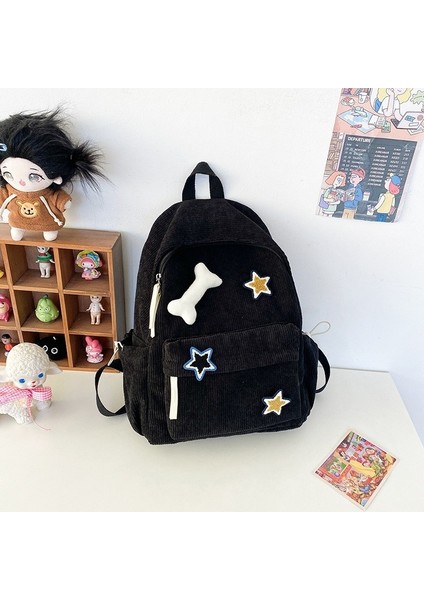 Kolej Tarzı Sevimli Yumuşak Kız Kadife Sırt Çantası Kadın Orman Tarzı Küçük Taze Günlük Işe Gidiş-Geliş Küçük Sırt Çantası (Yurt Dışından)