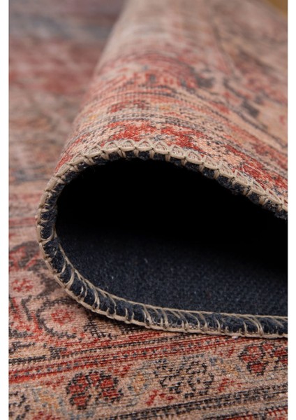 Lincoln Klasik Kırmızı Polyester Dikdörtgen Modern Desenli Pamuk Makinada Yıkanabilir Hav Toz Vermez Leke Tutmayan Kaymaz Taban Dijital Makine Baskı Salon Yolluk Mutfak Halı modelleri