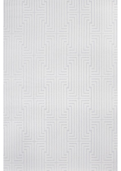 Geometrik Beyaz Pamuk Dikdörtgen Modern Desenli Pamuk Makinada Yıkanabilir Hav Toz Vermez Leke Tutmayan Kaymaz Taban Dijital Makine Baskı Salon Yolluk Mutfak Halı