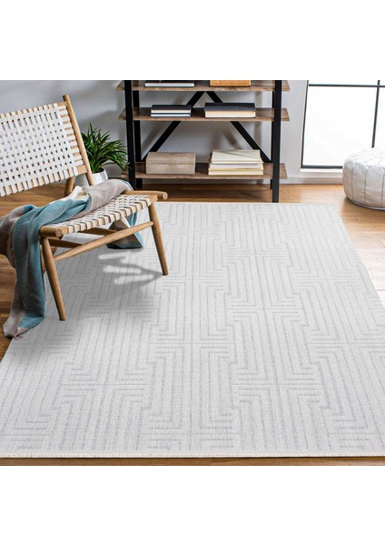Geometrik Beyaz Pamuk Dikdörtgen Modern Desenli Pamuk Makinada Yıkanabilir Hav Toz Vermez Leke Tutmayan Kaymaz Taban Dijital Makine Baskı Salon Yolluk Mutfak Halı modelleri